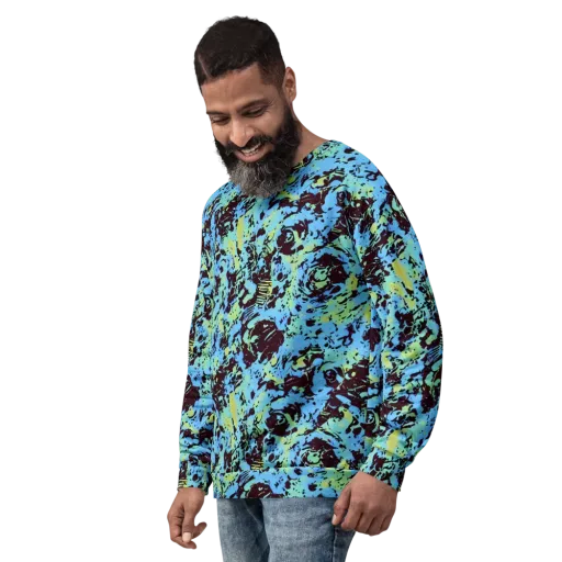 Aqua Static on a Sweatshirt