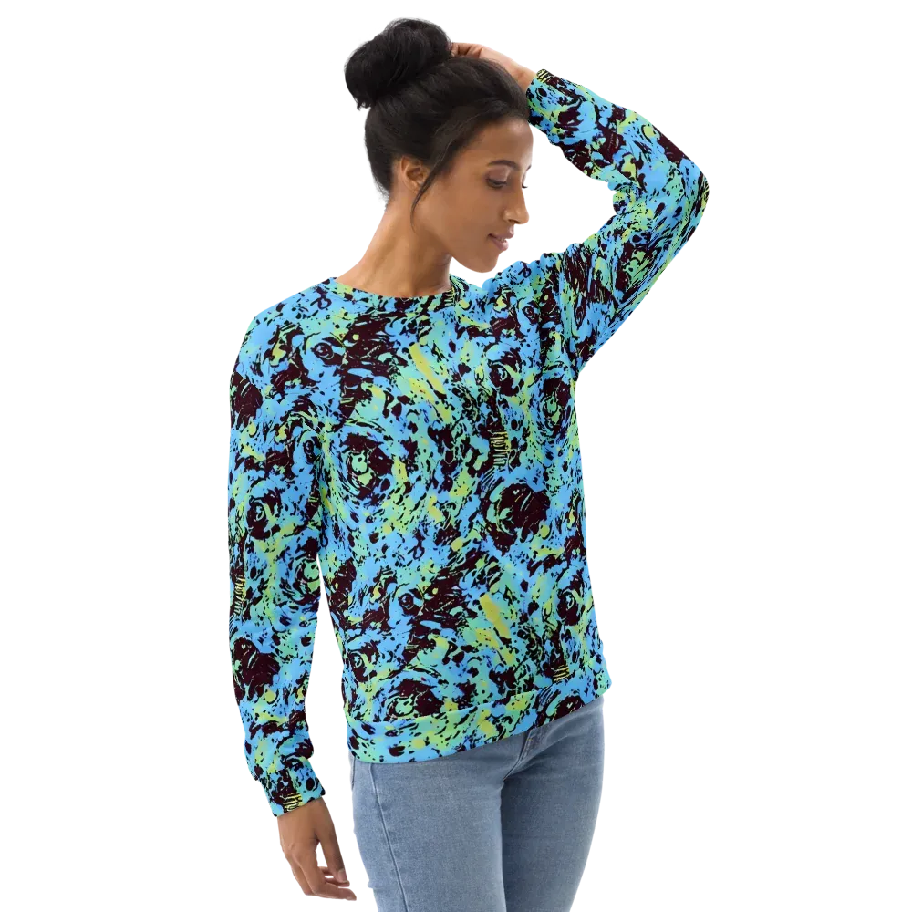Aqua Static on Sweatshirt — Right Front