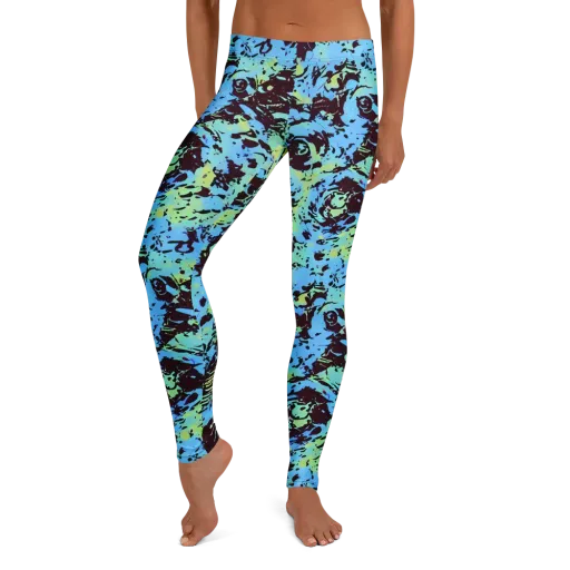 Aqua Static on a Leggings