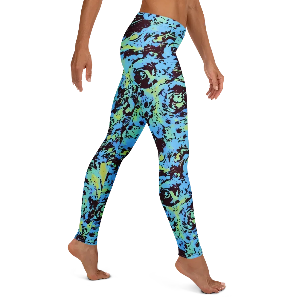 Aqua Static on Leggings — Right