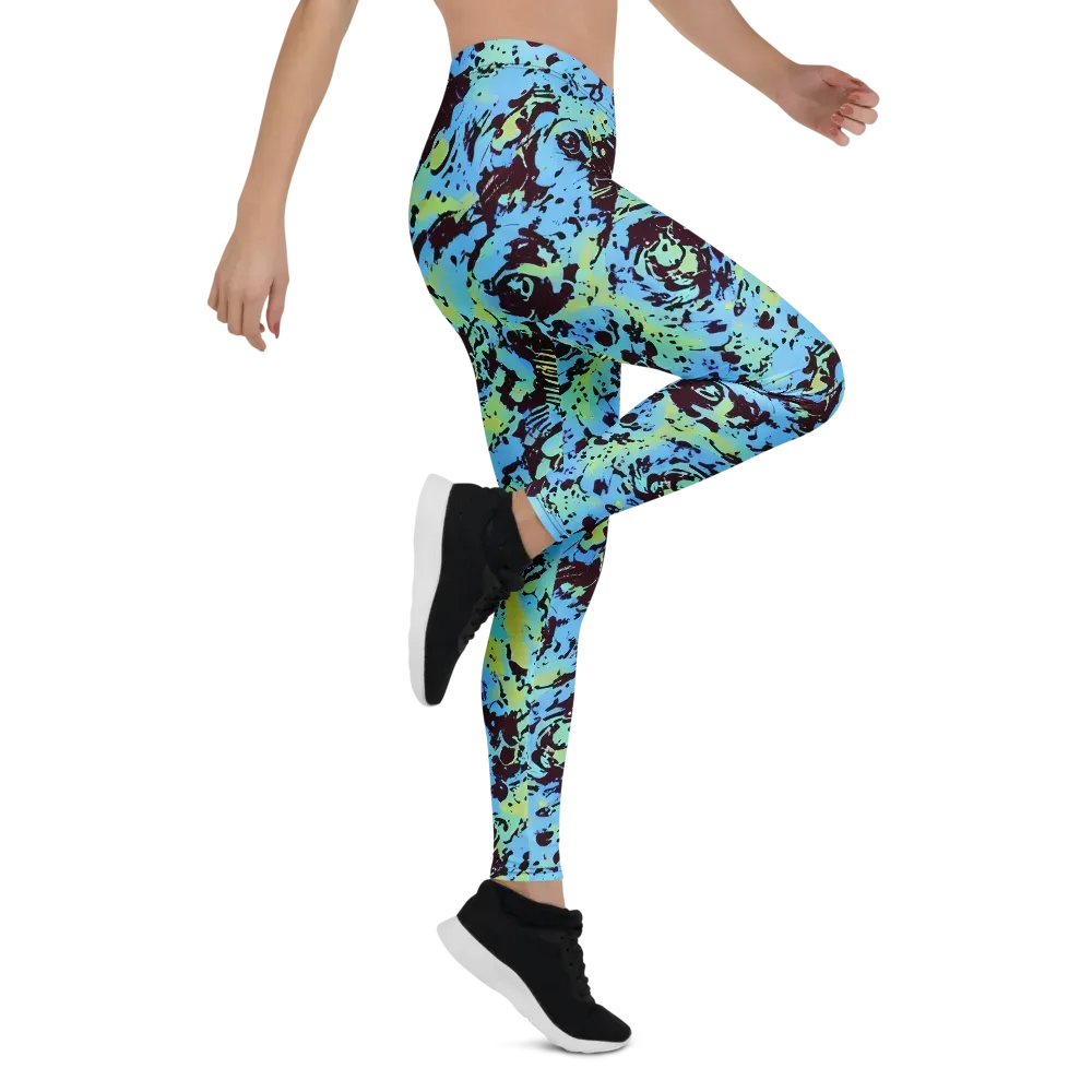 Aqua Static on Leggings — Right