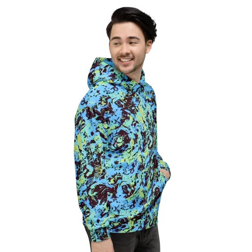 Aqua Static on a Hoodie