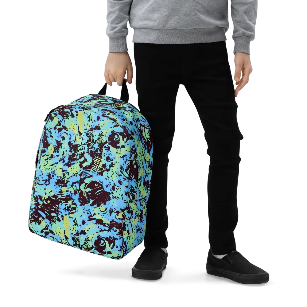 Aqua Static on Minimalist Backpack — Zoomed-in