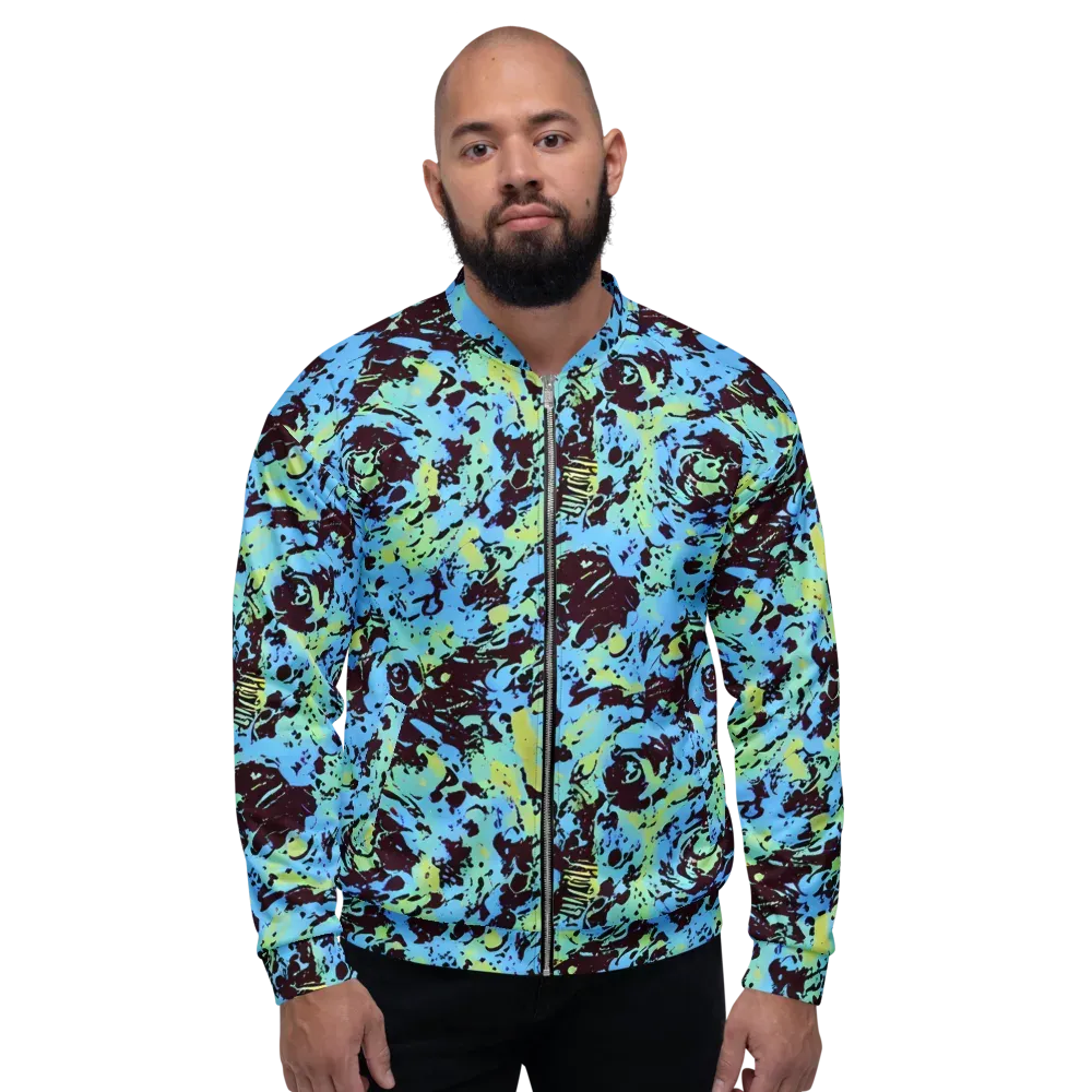 Aqua Static on Bomber Jacket — Front