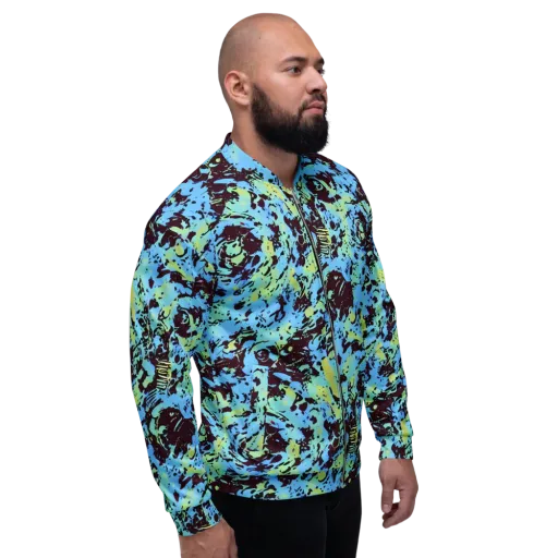 Aqua Static on a Bomber Jacket