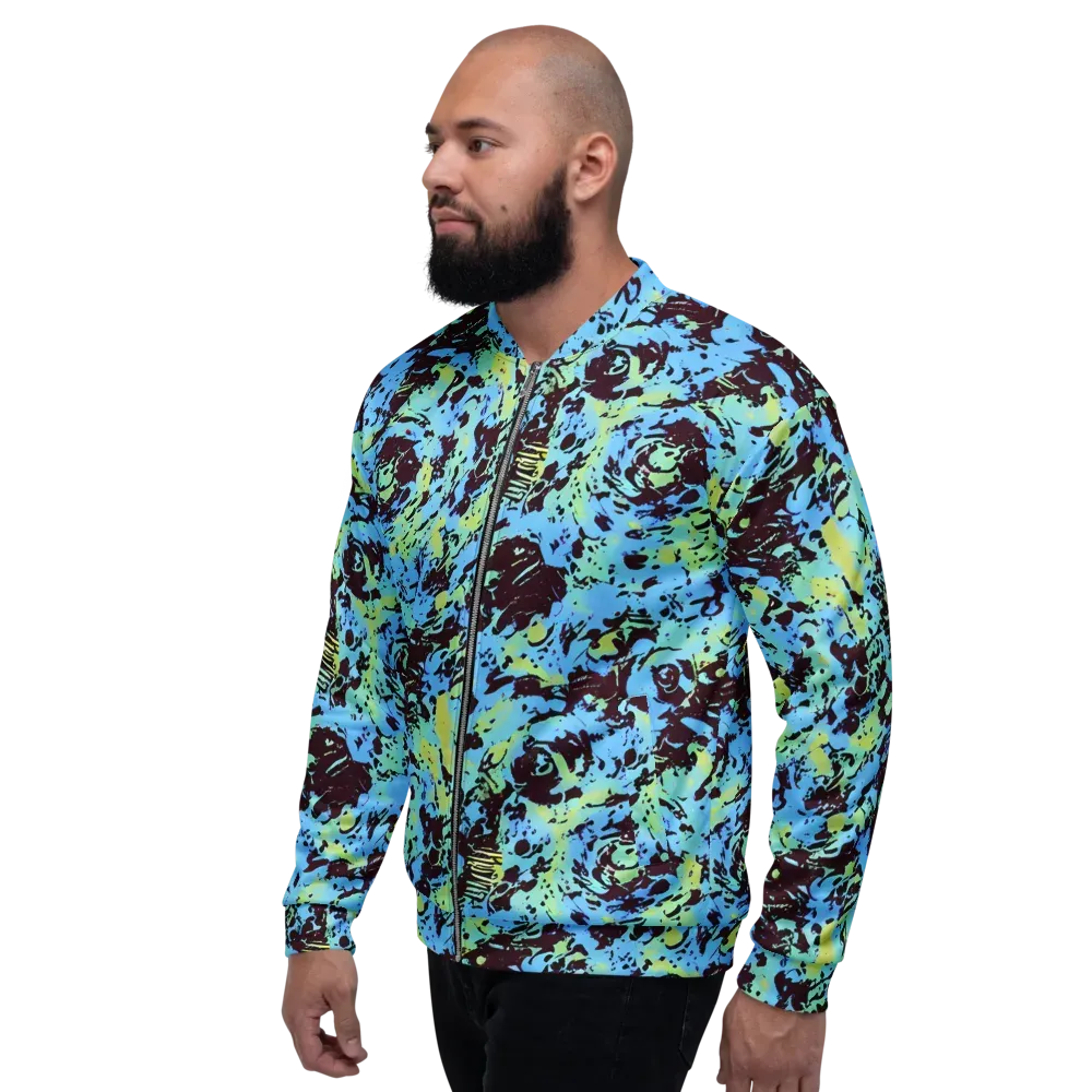 Aqua Static on Bomber Jacket — Left