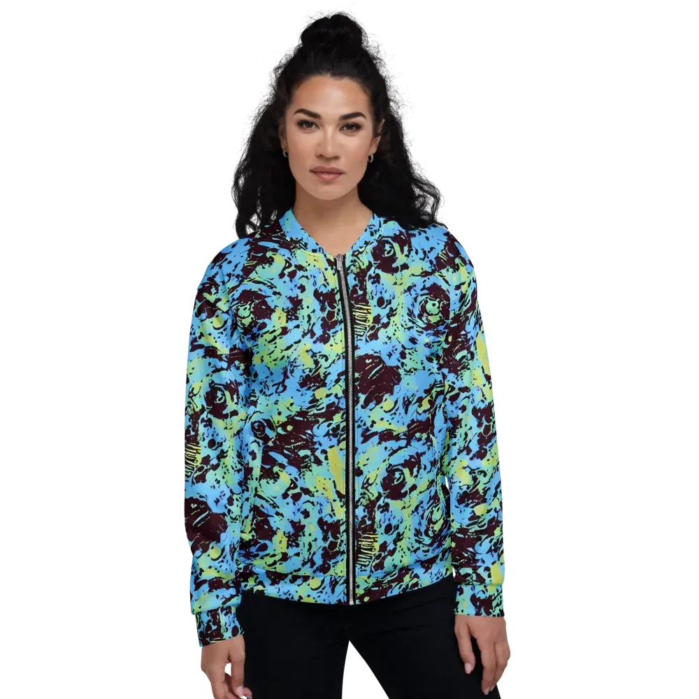 Aqua Static on Bomber Jacket — Front