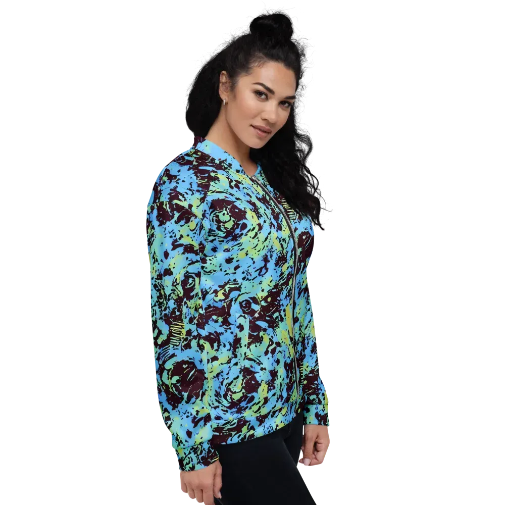 Aqua Static on Bomber Jacket — Right
