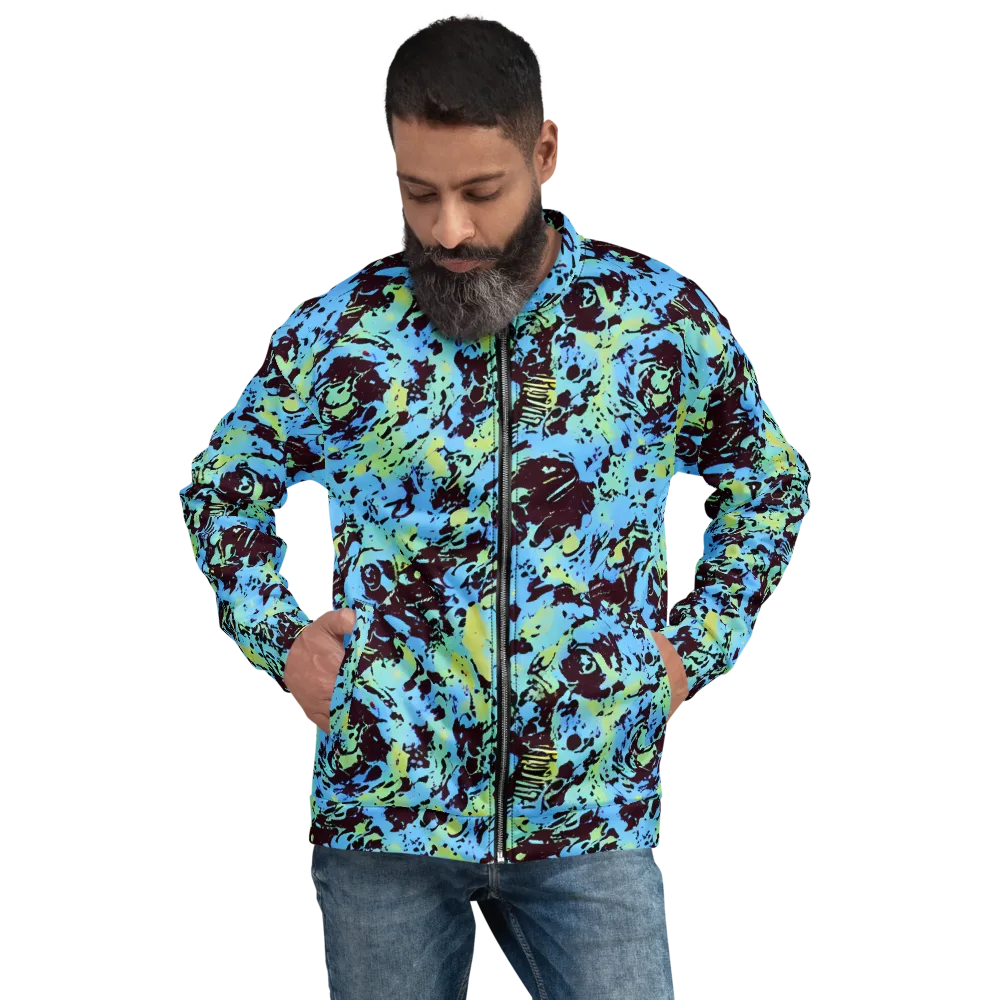 Aqua Static on Bomber Jacket — Front