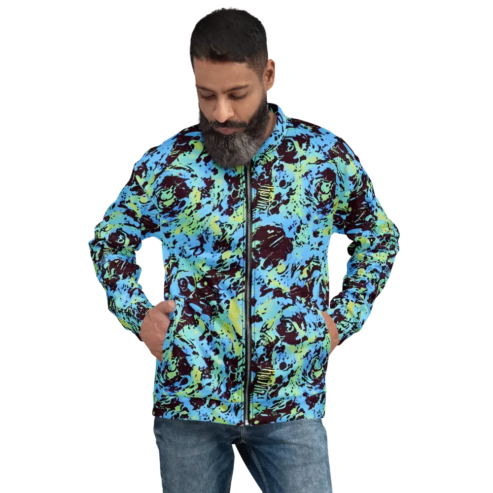 Aqua Static on Bomber Jacket — Front