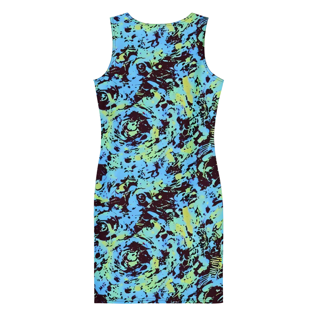 Aqua Static on Bodycon Dress — Back