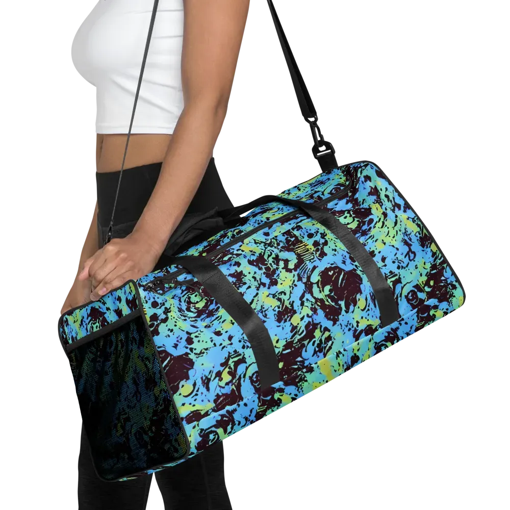 Aqua Static on Duffle Bag — Front