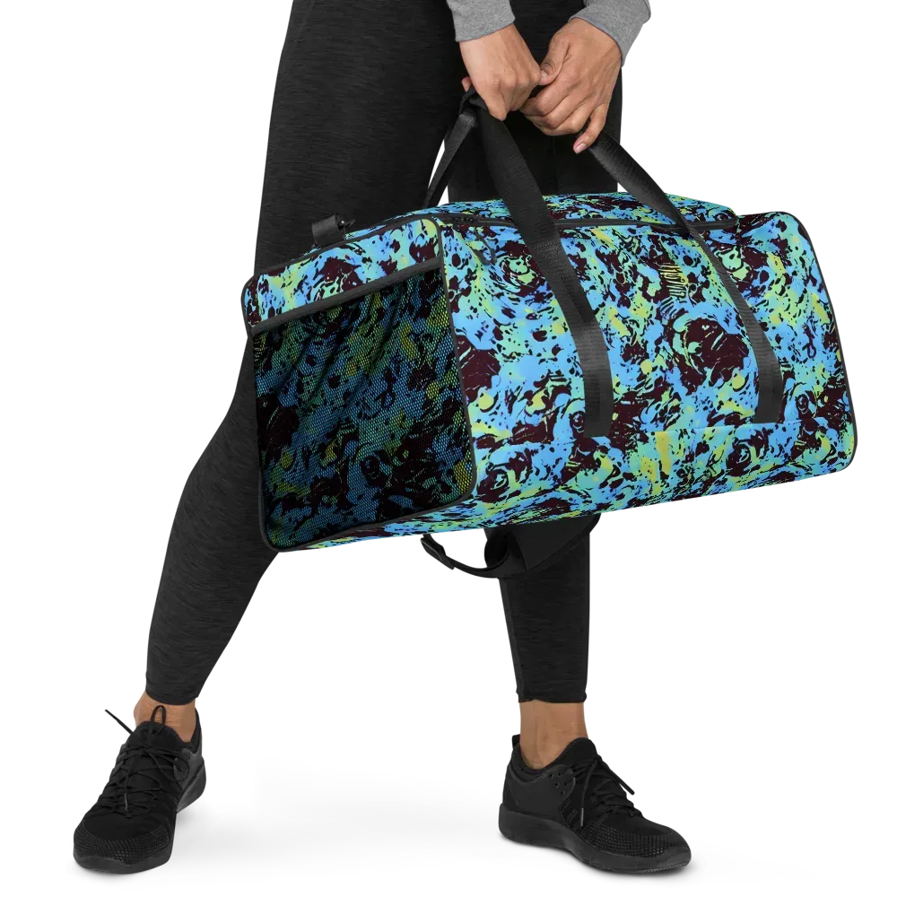 Aqua Static on Duffle Bag — Right Front