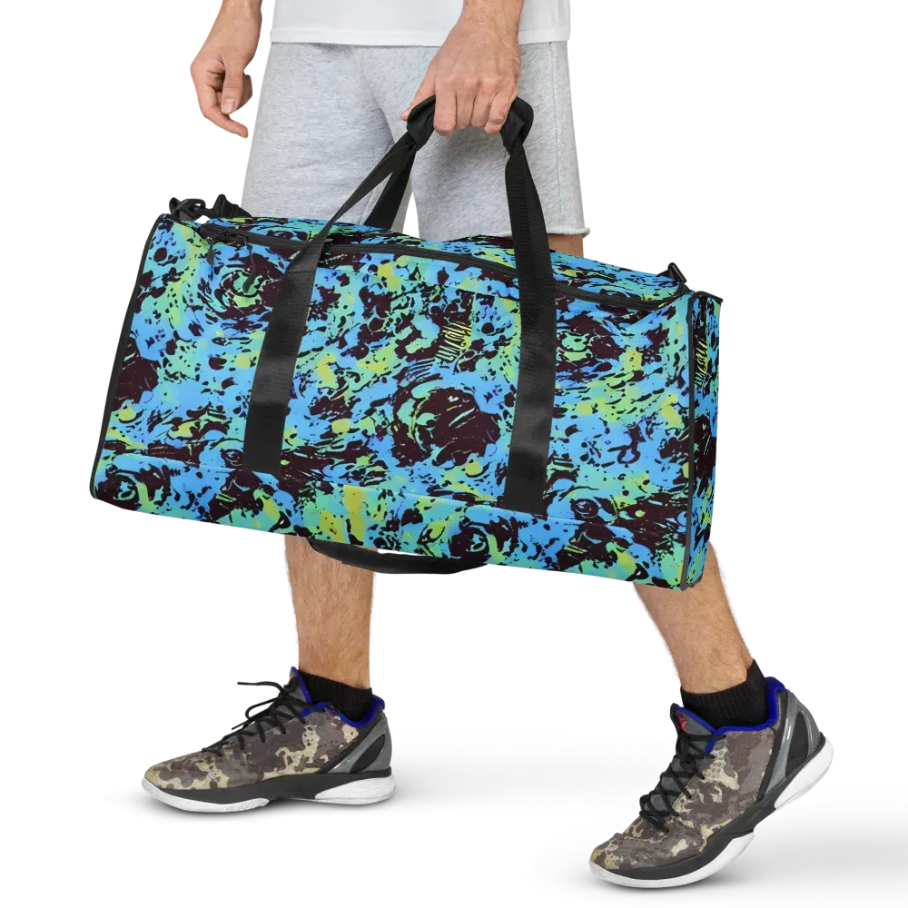 Aqua Static on Duffle Bag — Front