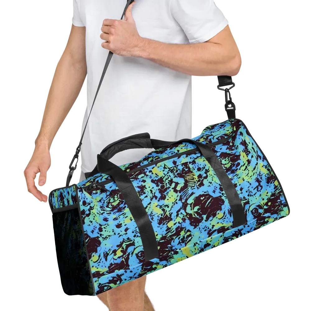 Aqua Static on Duffle Bag — Right Front