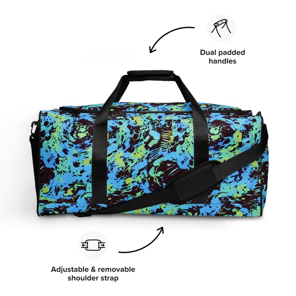 Aqua Static on Duffle Bag — Front