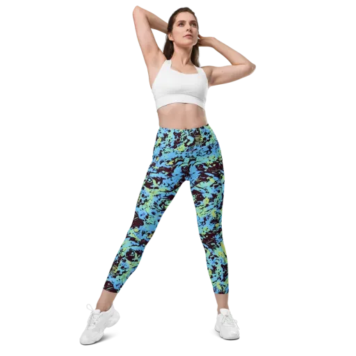 Aqua Static on a Leggings with Pockets