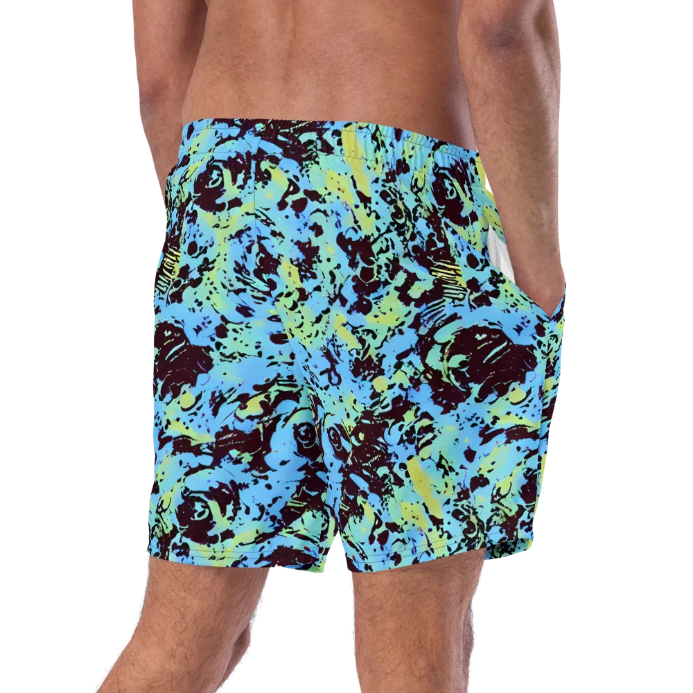 Aqua Static on Swim Trunks — Right Back