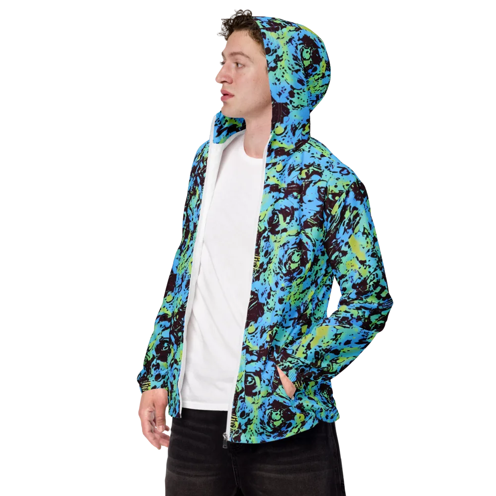 Aqua Static on Men's Windbreaker — Left Front