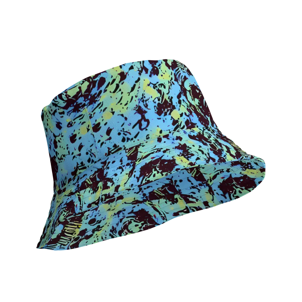 Aqua Static on Reversible Bucket Hat — Product details Outside