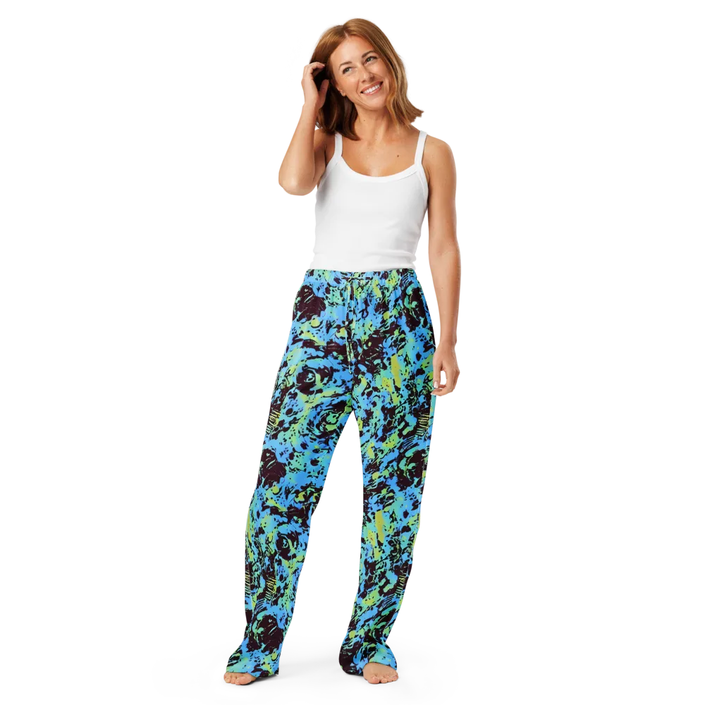 Aqua Static on Women's Pajama Pants — Front