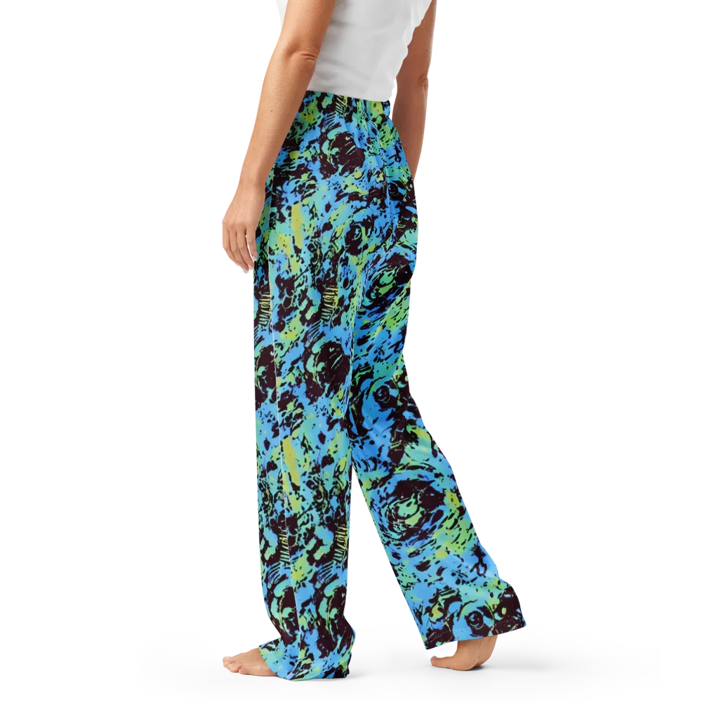 Aqua Static on Women's Pajama Pants — Left