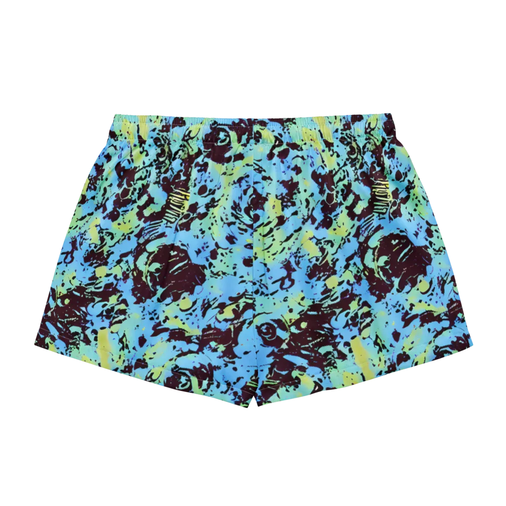 Aqua Static on Women's Pajama Shorts — Back