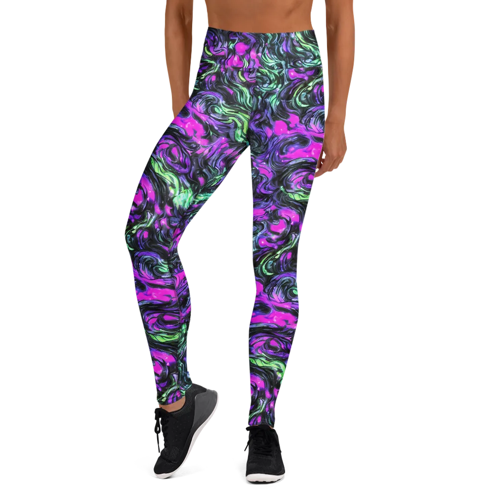 Plasma Ribbons on Yoga Leggings — Front
