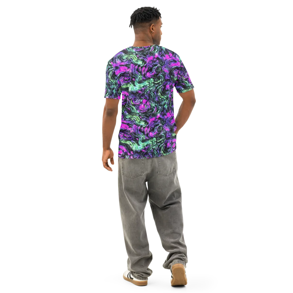 Plasma Ribbons on Men's Cotton Crew Neck T-Shirt — Back