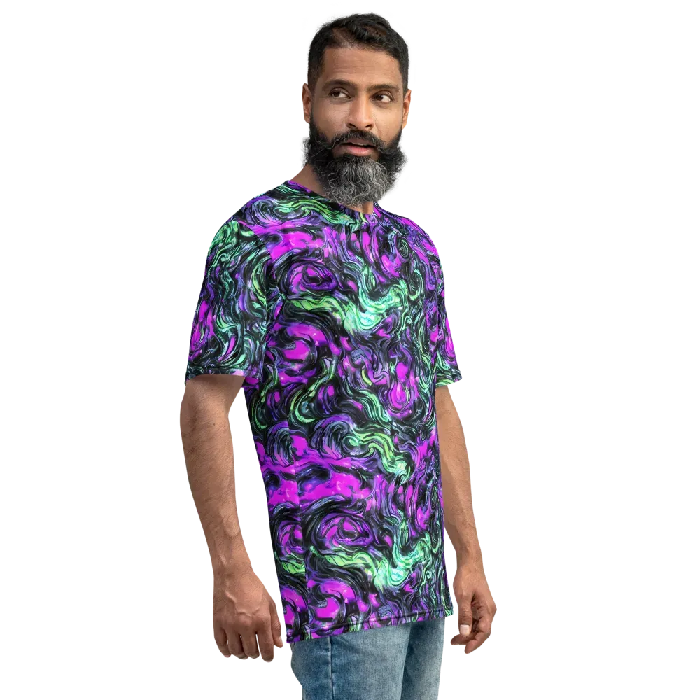 Plasma Ribbons on Men's Crew Neck T-Shirt — Right