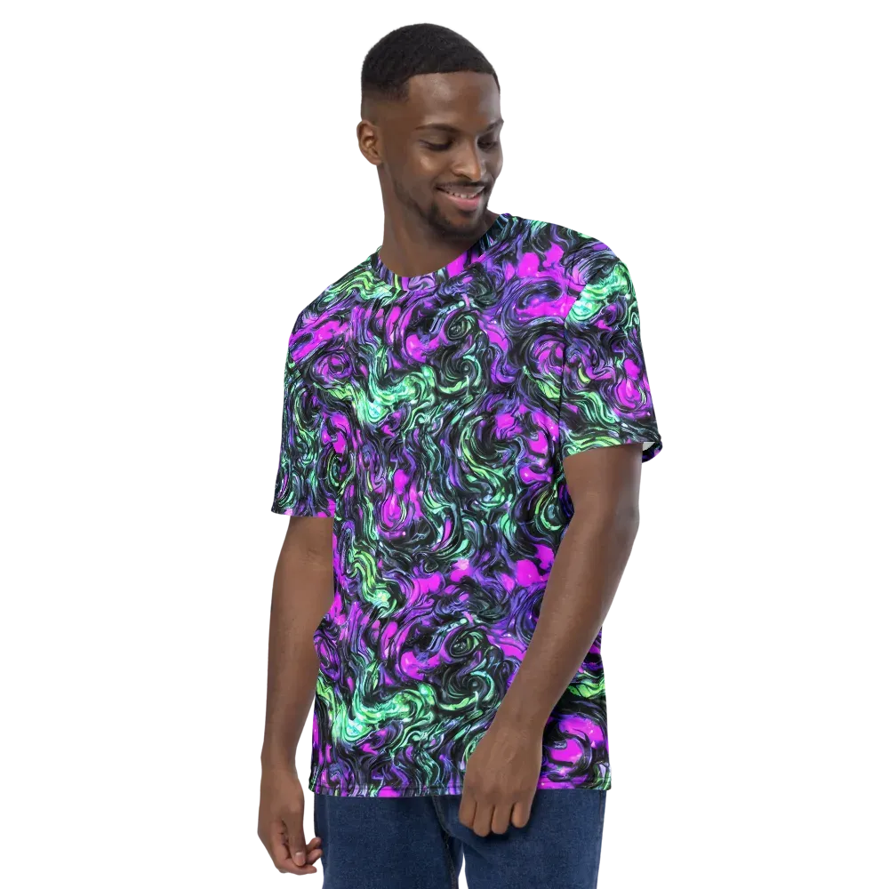 Plasma Ribbons on Men's Crew Neck T-Shirt — Left