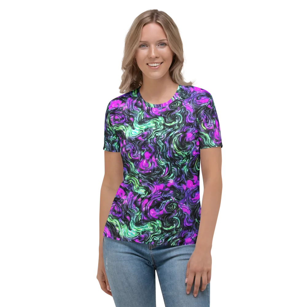 Plasma Ribbons on Women's Crew Neck T-Shirt — Front