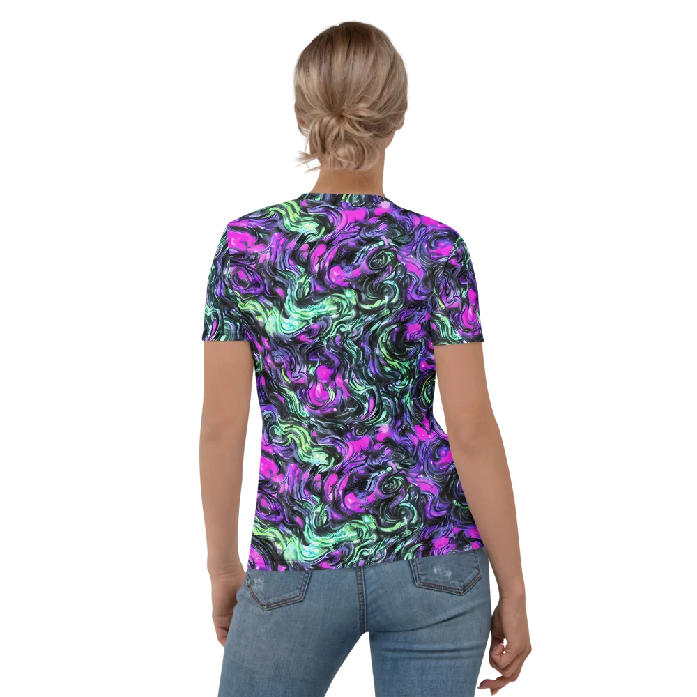 Plasma Ribbons on Women's Crew Neck T-Shirt — Back