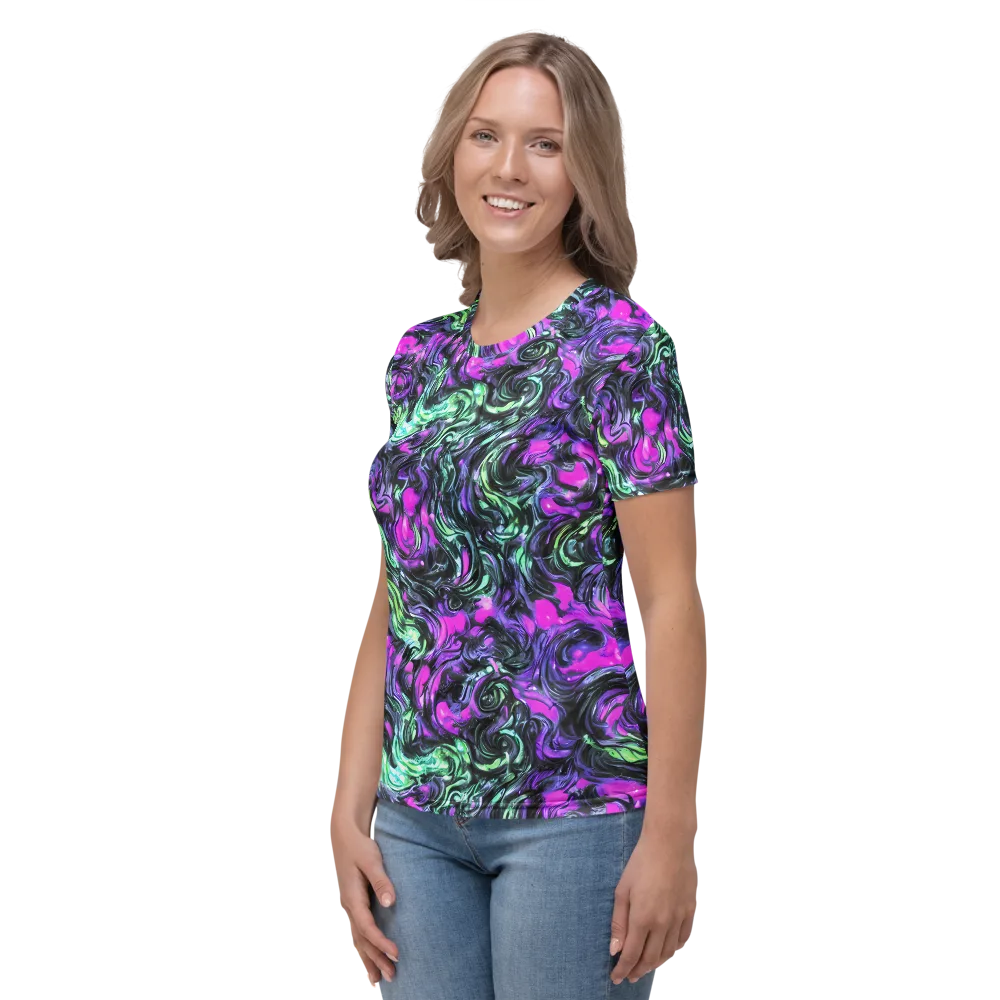 Plasma Ribbons on Women's Crew Neck T-Shirt — Left