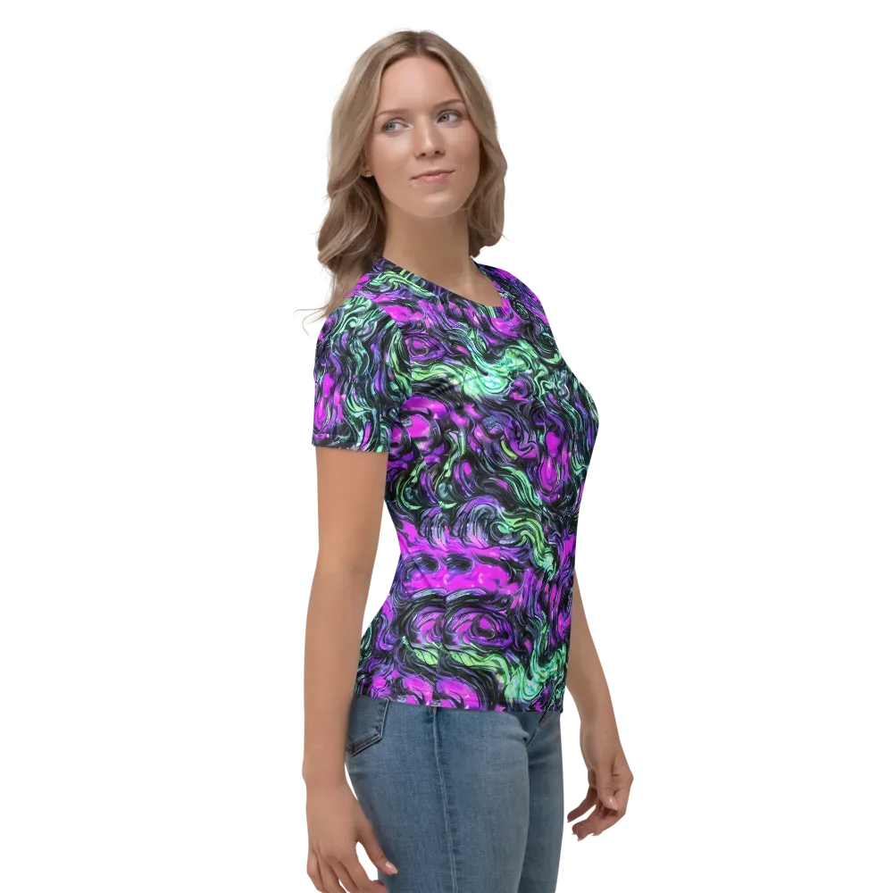Plasma Ribbons on Women's Crew Neck T-Shirt — Right