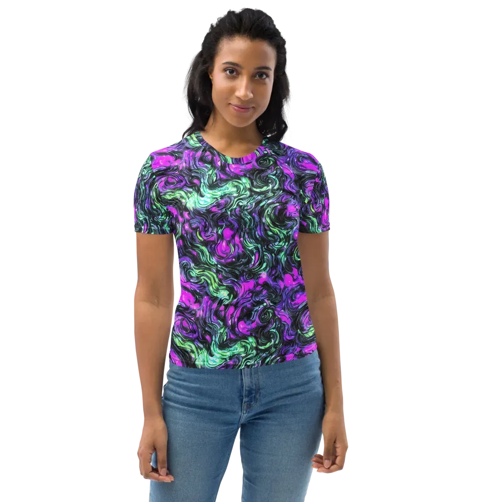 Plasma Ribbons on Women's Crew Neck T-Shirt — Front