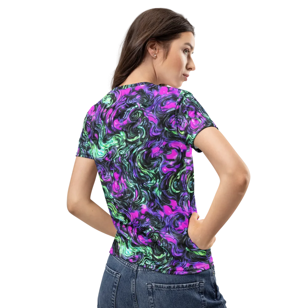 Plasma Ribbons on Women's Crew Neck T-Shirt — Back