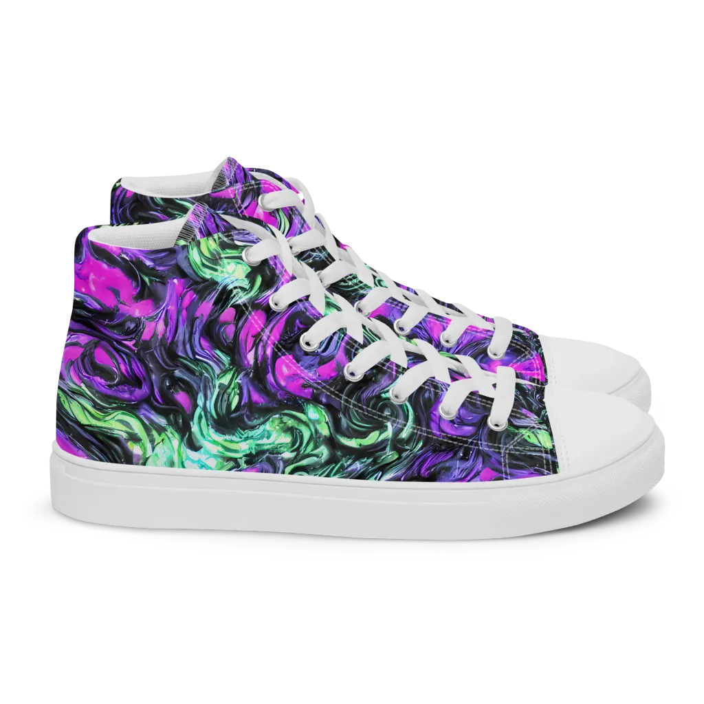 Plasma Ribbons on Women's High Top Canvas Shoes — Right