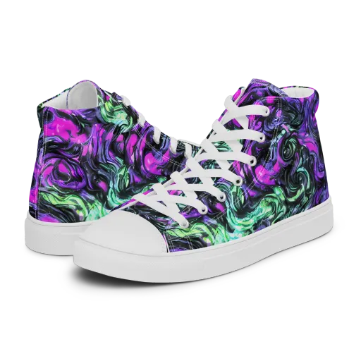 Plasma Ribbons on a Women's High Top Canvas Shoes