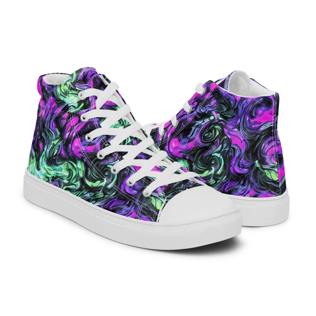 Plasma Ribbons on Women's High Top Canvas Shoes — Right
