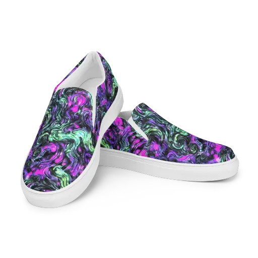 Plasma Ribbons on a Men's Slip-On Canvas Shoes
