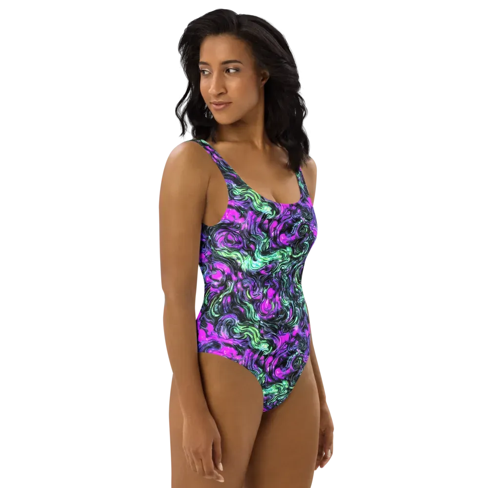 Plasma Ribbons on One-Piece Swimsuit — Right