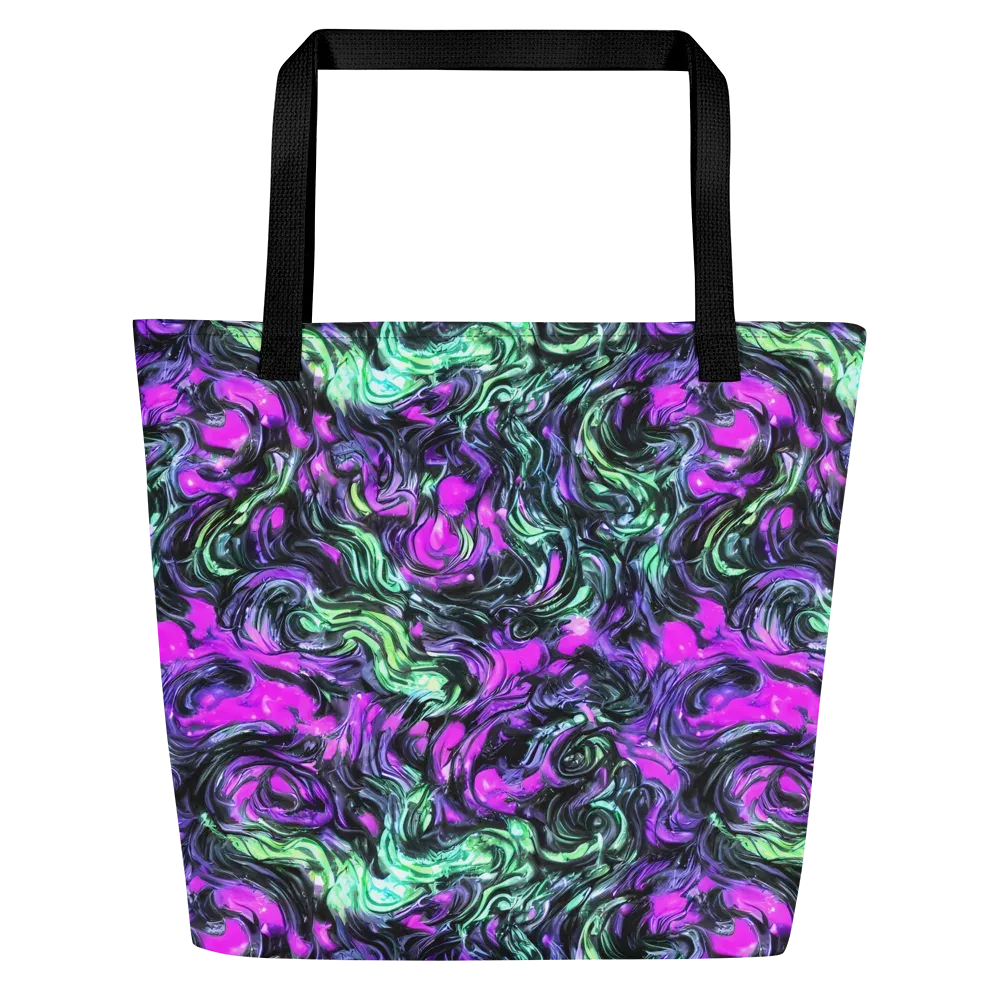 Plasma Ribbons on Large Tote Bag W/ Pocket — Front