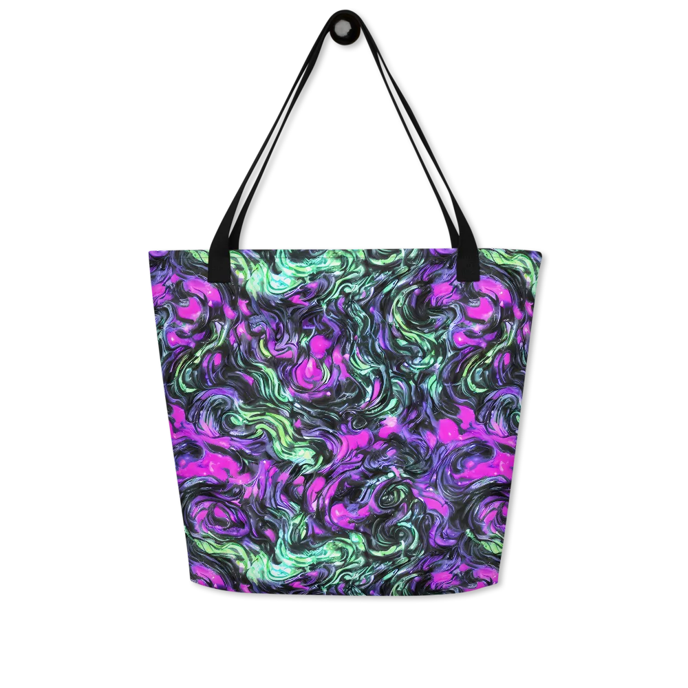 Plasma Ribbons on Large Tote Bag W/ Pocket — Front