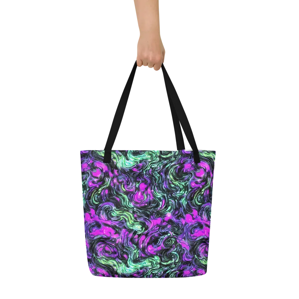 Plasma Ribbons on Large Tote Bag W/ Pocket — Front