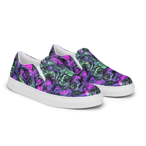 Plasma Ribbons on a Women's Slip-On Canvas Shoes