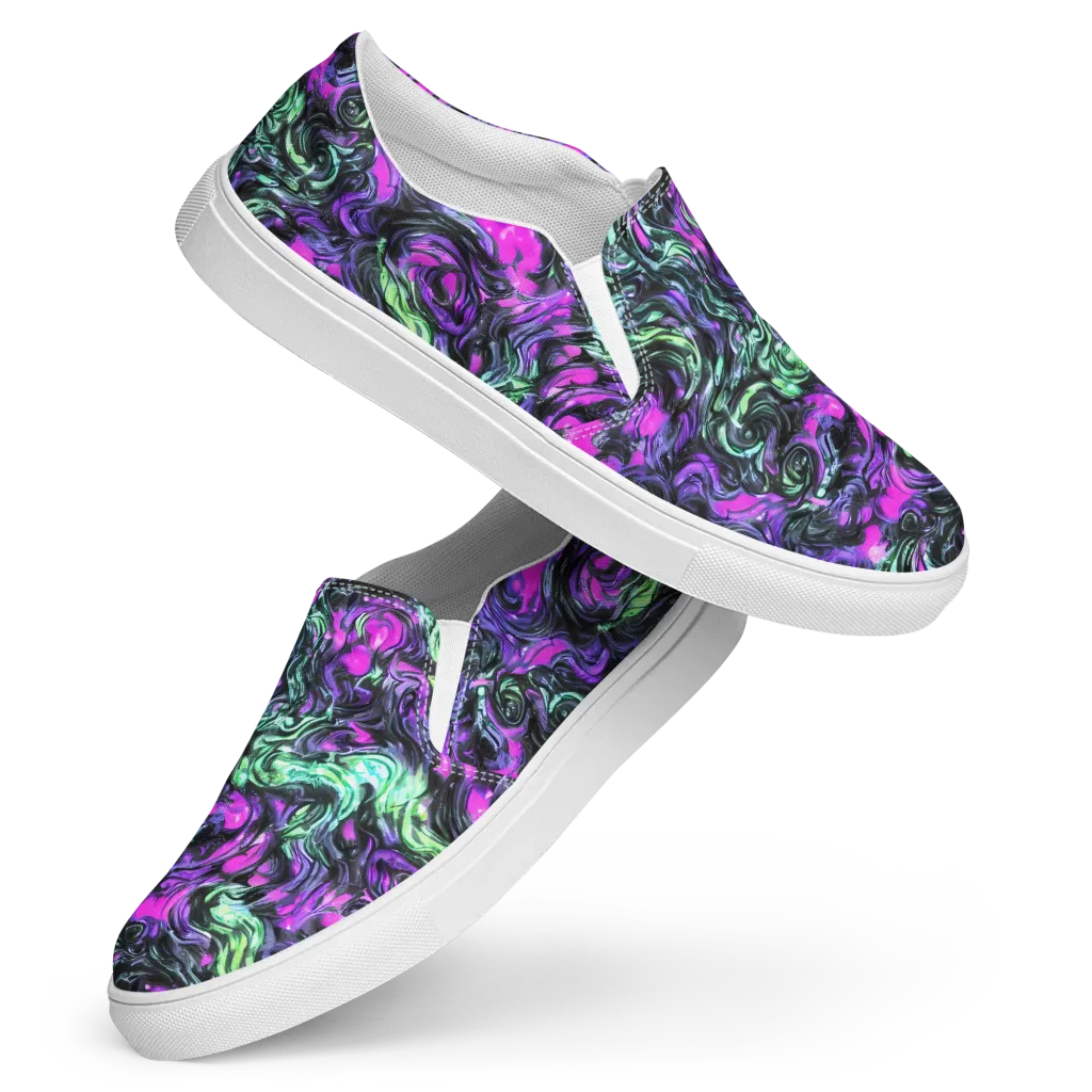 Plasma Ribbons on Women's Slip-On Canvas Shoes — Front