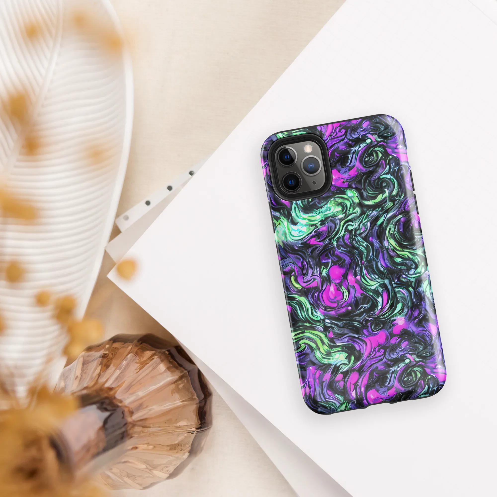 Plasma Ribbons on Tough Case for iPhone® — Front