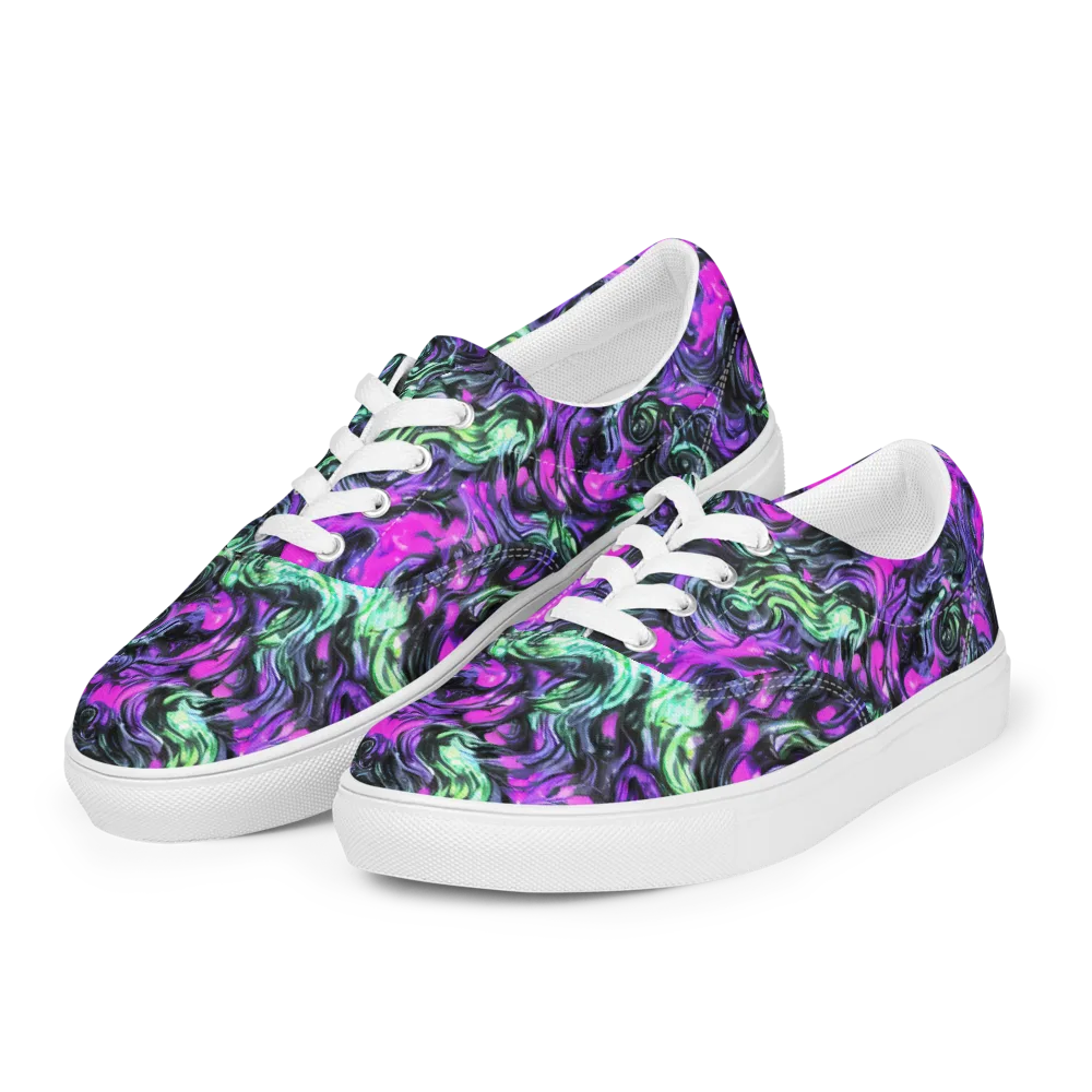 Plasma Ribbons on Men's Lace-Up Canvas Shoes — Left Front