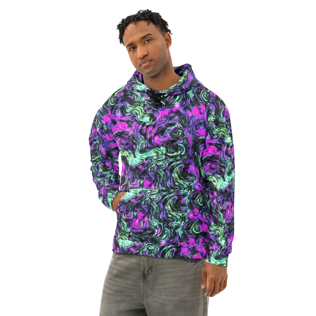 Plasma Ribbons on Cotton Hoodie — Left Front